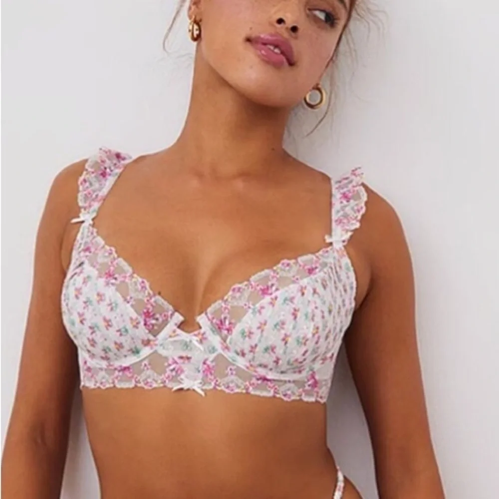 New! For love and lemons lace blooms underwire bra floral 24584